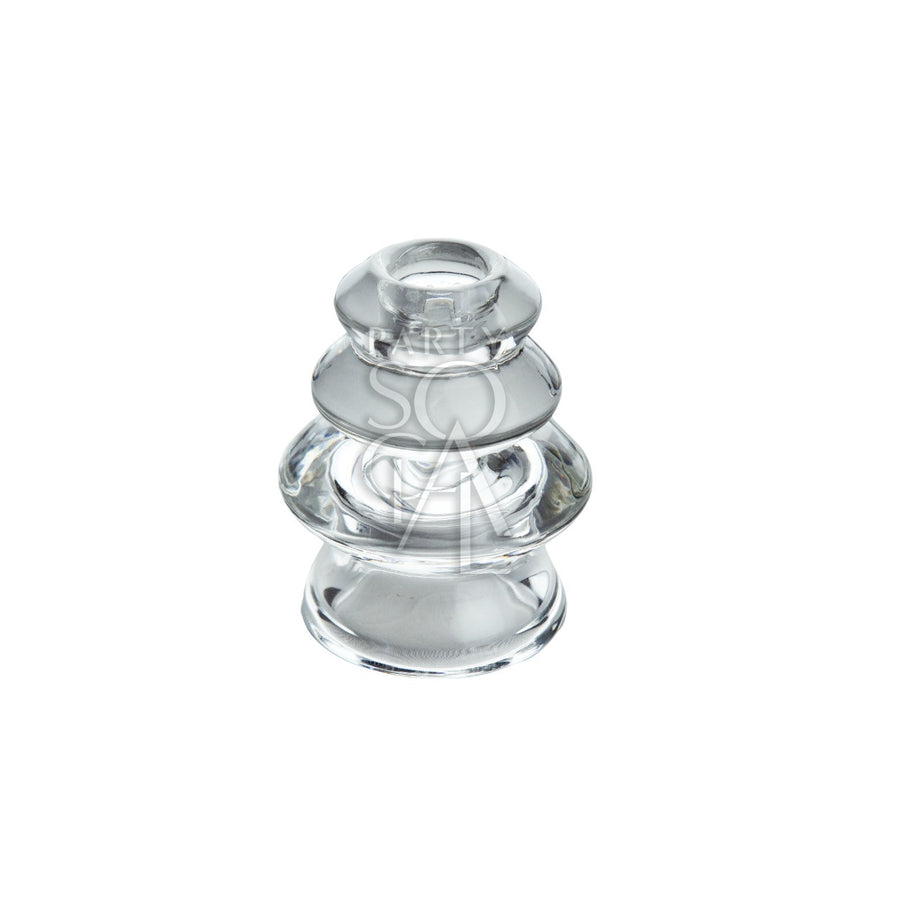 LAYERED GLASS CANDLE HOLDER SET OF 2