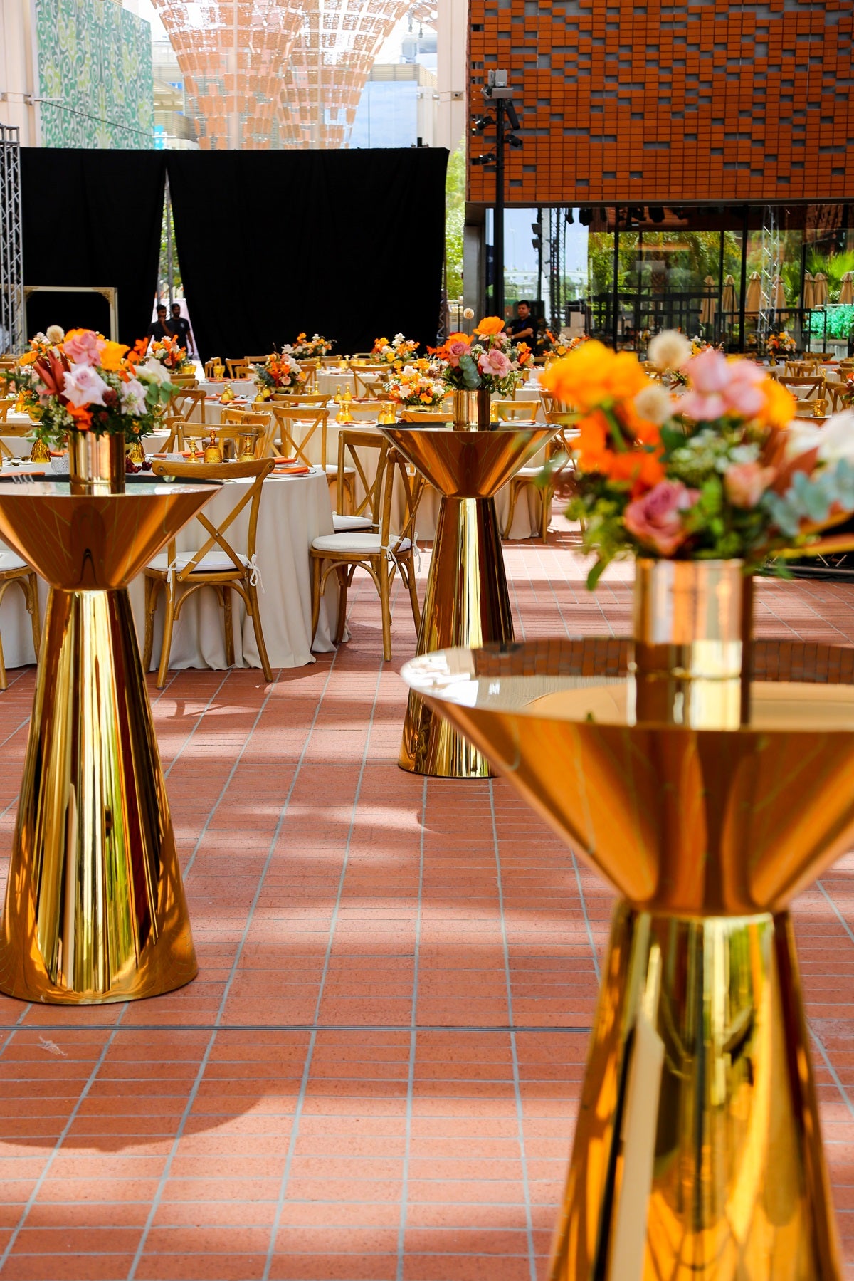 GOLD MIRROR COCKTAIL TABLES