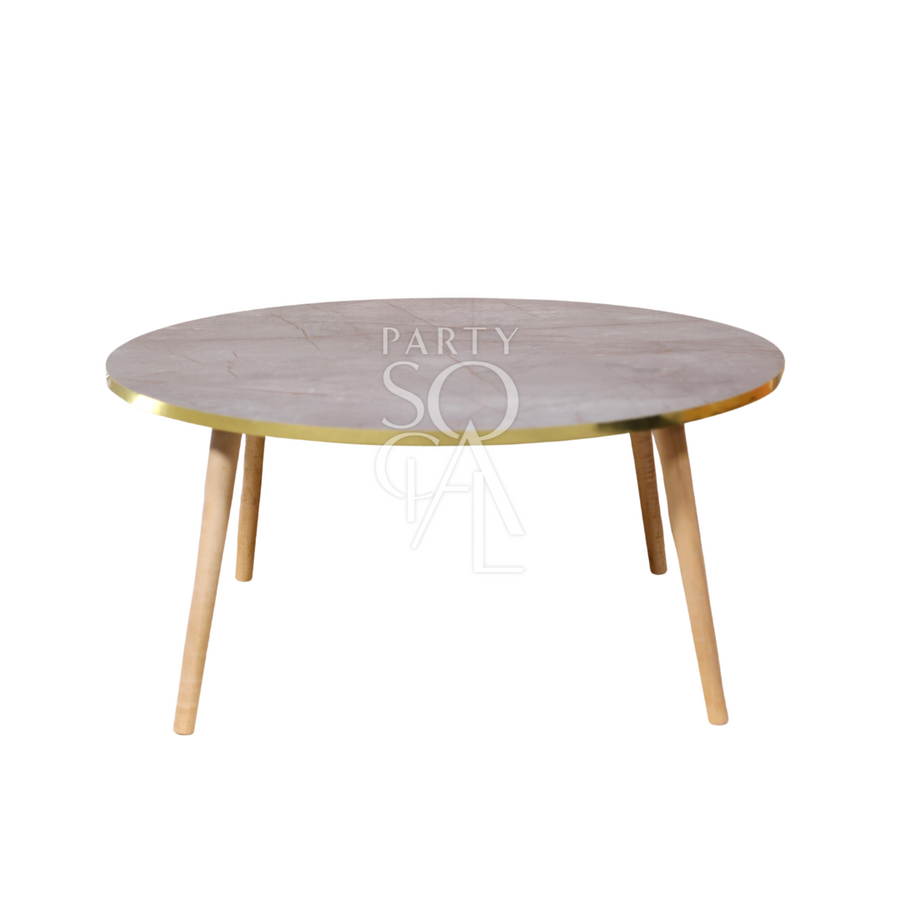 GREY GOLD RIMMED COFFEE TABLE