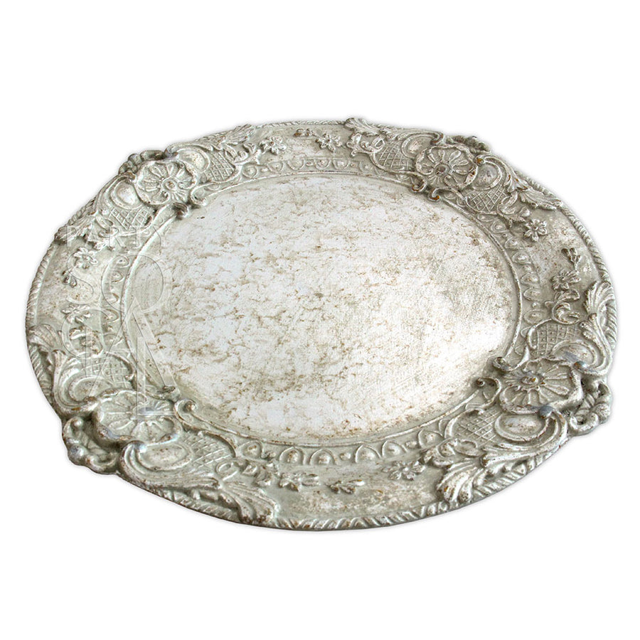 CHARGER PLATE - FLORENTINE ANTIQUE WOOD