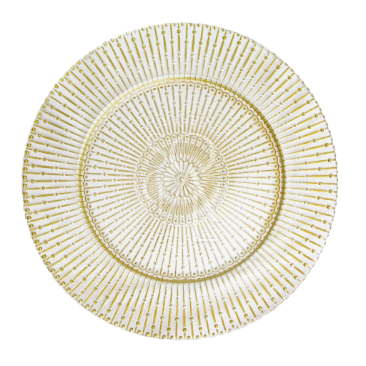 CHARGER PLATE- CLEAR RADIAL GOLD