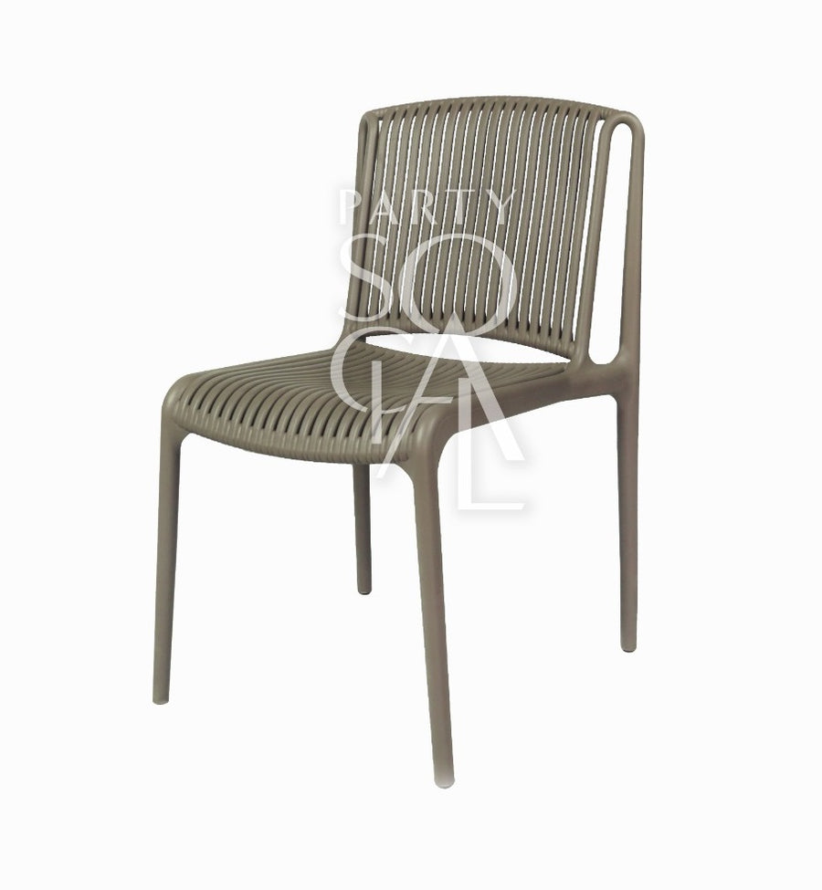 LINED TAUPE CHAIR