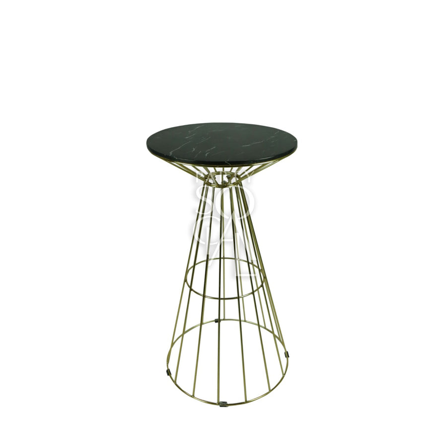 GOLD WIRE COCKTAIL TABLE-BLACK MARBLE TOP